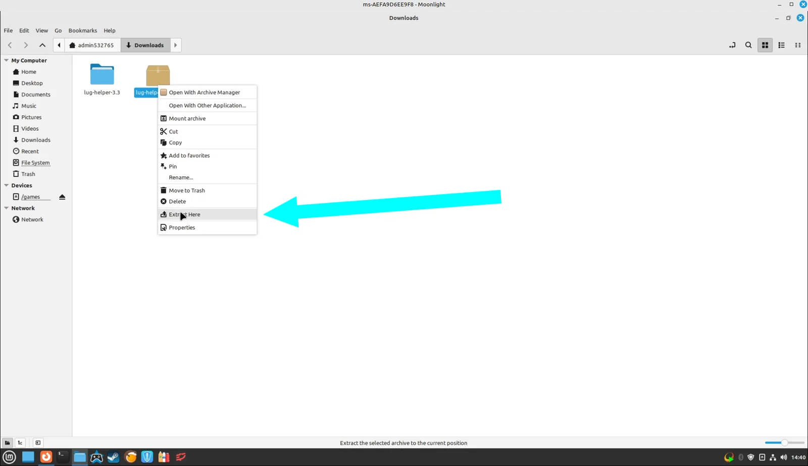 Extracting the source.zip file