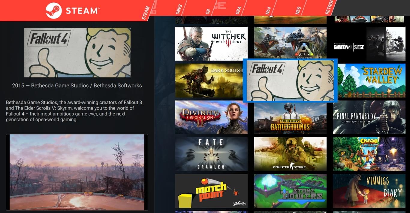 Pegasus game library frontend